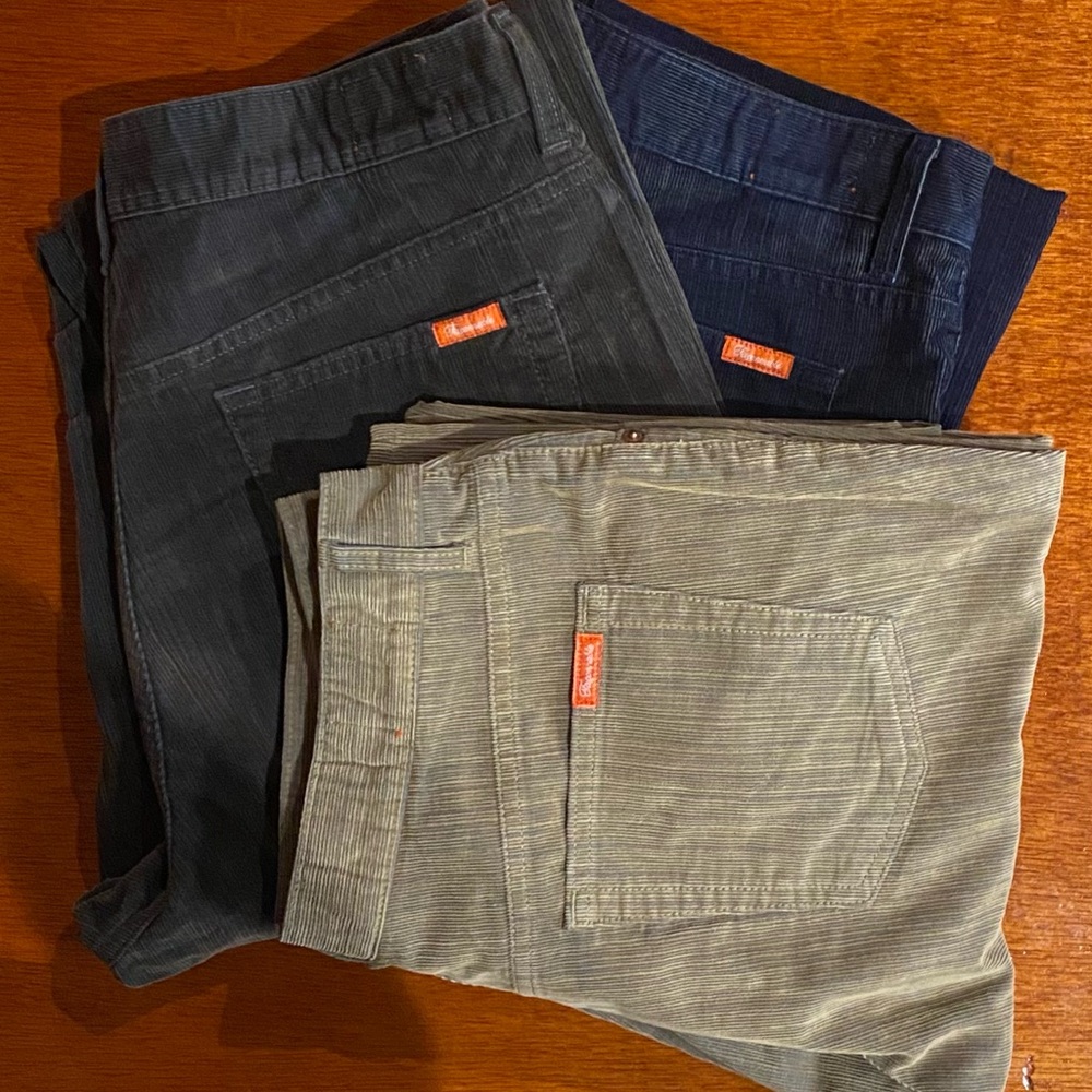 Vintage 2000s 3 lot Faconnable Corduroy Pants blue,brown and Beige all S 36/32